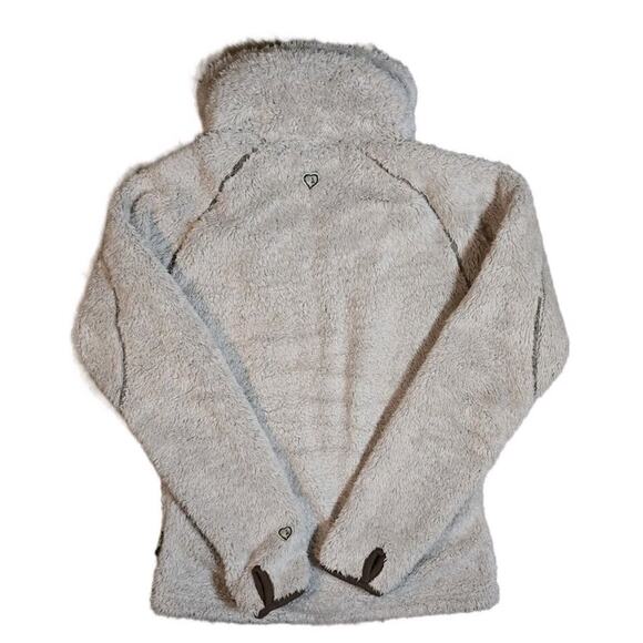 KUHL Flight Jacket Women's Sherpa Fleece Full Zip Stowaway Hood Size Small - Picture 6 of 13